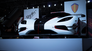 This is one of seven Koenigsegg One:1s. It looks like a scared anime rodent.